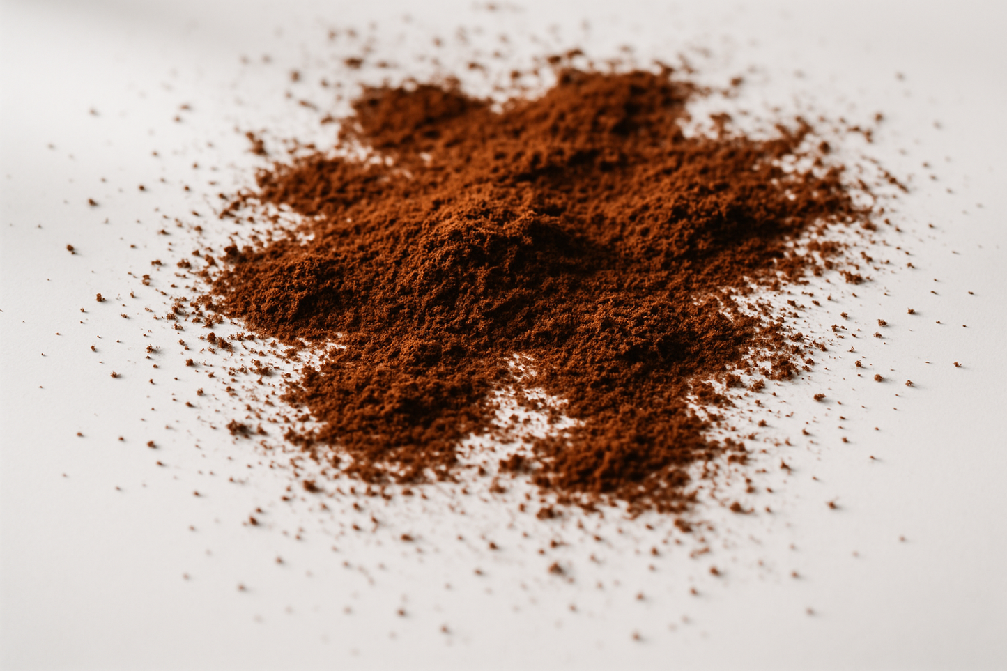 ground coffee on white table